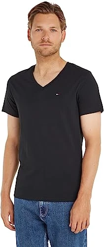 Mens Tjm Original Jersey V Neck Tee Dm0dm04410 T-Shirt, Black (Tommy Black 078), XL UK