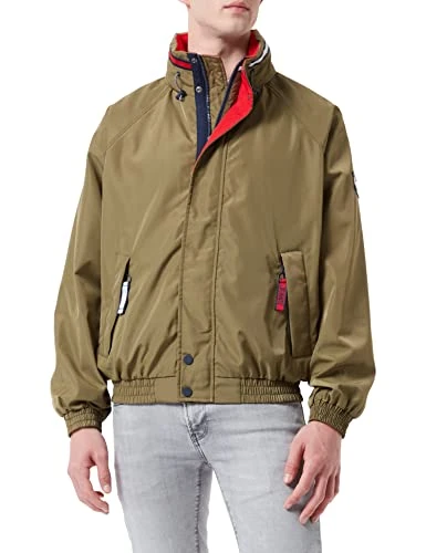 Men's TJM Retro Bomber Jacket, Uniform Olive, Medium (Size:M)
