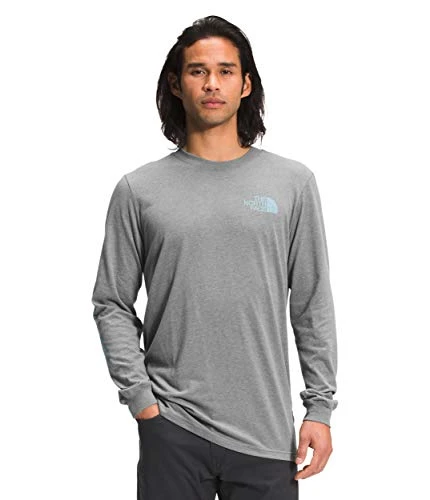 Men's TNF Sleeve Hit Long Sleeve Tee, Tnf Medium Grey Heather, 3XL