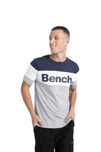Mens Tolkien Cut & Sew Logo Panel Short Sleeve T Shirt - Grey Marl - S