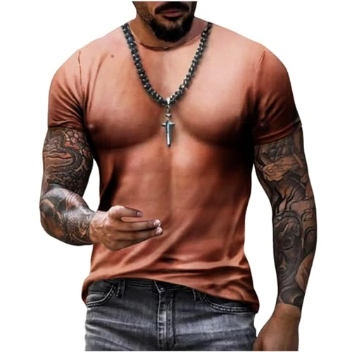 Mens Tops Designer Slim Muscle Fit T-Shirts 3D Printed Tees Shirts Mens Funny T Shirts Crew Neck Short Sleeve Summer Top Casual Smart Pullover Streetwear Gym Tshirt S-5XL