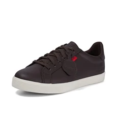 Men's Tovni Track Leather Trainers, Brown, 8 UK