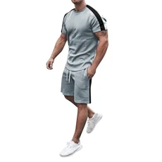 Men'S Tracksuits Leisure Jogging Set Father's Day Tropical Holiday Lace Up with Slant Pocket Athletic Fit Checkered Mens polo Beefy Hooded Neck Contrast Color Men Shirt Short Sleeve