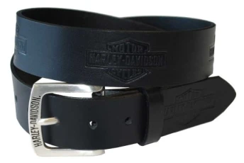 Men's Tradition Bar & Shield Belt Black Leather HDMBT10576 - Black - Men's Tradition Bar & Shield Belt Black Leather HDMBT10576 - Black -