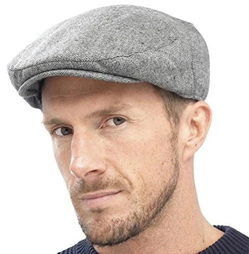 Mens Traditional Flat Cap Grey L/XL