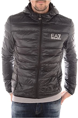 Men's Train Core Hooded Down Jacket Quilted, Black, Large