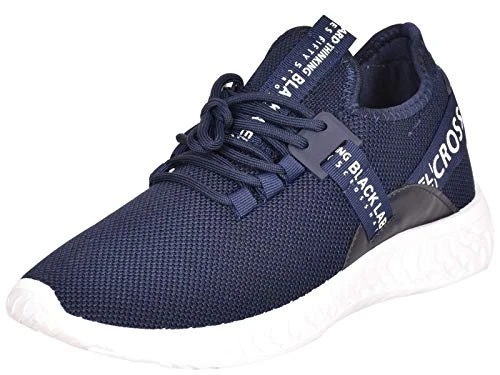 Mens Trainers Lace Up Breathable Mesh Upper Trail Runners Chunky Outsole Ceaze Navy-White UK 12
