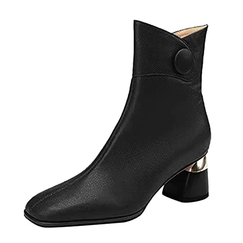 mens trainers sale Women Ankle Boots Autumn And Winter Fashion Solid Color Simple Comfortable Pointed Toe Square Heel grass and air wellies mens hiking boots mens black shoes