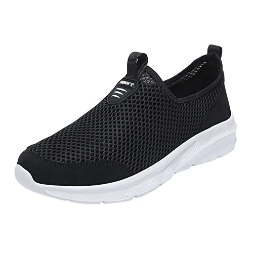 Men's Trainers, Walking Shoes, Men's Trainers, Breathable Mesh, Flat Lace, Casual Shoes, Outdoor Shoes, Trainers, Men's Shoes, Sports Shoes, Running Shoes, Trainers, Slip-On Trainers, White,
