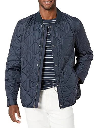 Men's Transitional Quilted Nylon Jacket, Navy, XX-Large