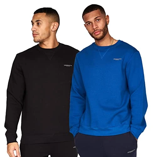 Men's TRAYMAX Crew Sweatshirt, Black/Royal, M