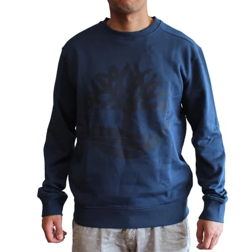 Men's Tree Logo Crew Neck Sweatshirt, D Denm/D Sapphr, M