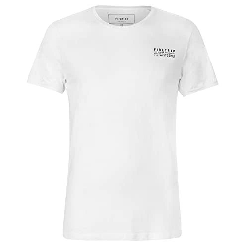 Mens Trek T Shirt Short Sleeves Crew Collar Cotton Casual Top White XXL