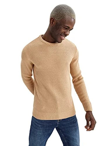 Men’s Tricot Long Sleeve Slim Fit Pullover Crewneck Sweater – Men's Knitted Jumper for Casual We