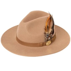 Mens Trilby Hats Womens Fedora Hat Mens Fedora Hat Adjustable Band Feather Fedora Hat For Men Trilby Hat For Men Felt Fedora Hats For women Wool Hats For Women -Beige