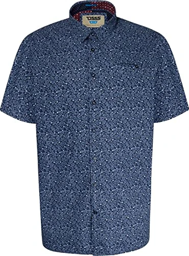 Men's TRISTAIN Floral Printed Button Down Collar Shirt in Navy 5XL