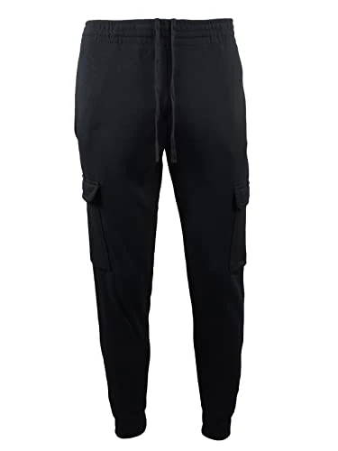 Mens Trouser Fleece Sweatpants Cargo Combat Joggers Multi Pockets Elasticated Sports Running Fitness