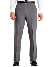 Mens Trousers Classic Regular Fit Flat Front Slant Pocket Grey 38x31 Mens Trousers Classic Regular Fit Flat Front Slant Pocket Grey 38x31