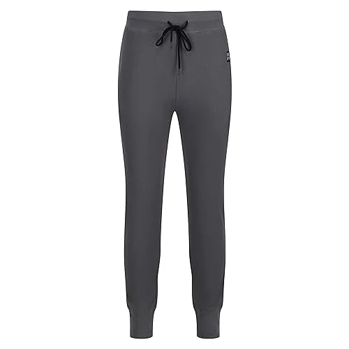 Men's Trousers in Anthracite Made of Waffle Fabric, Lounge Wear in Standard Fit with Side Pockets Ca