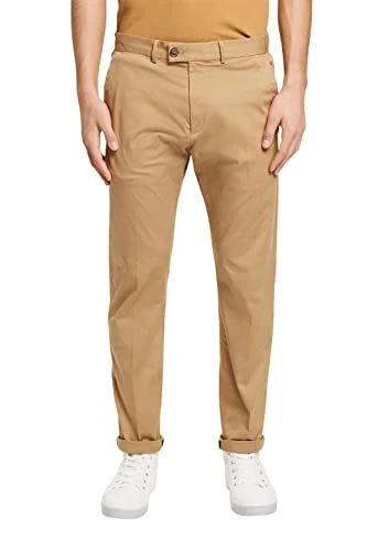 Men's Trousers , SLIM, KHAKI BEIGE, 56