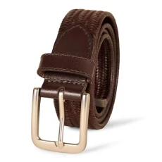Men's Tubular Stretch Weave Belt, Brown, 38