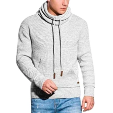 Men's Turtleneck Autumn and Winter Jumper for Men Top Stand-Up Collar Fashion Jumper Warm Casual Lon