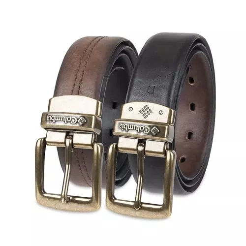 Men's Two-in-one Reversible Everyday Belt, Brown/Black Stretch, 2X (46-48)