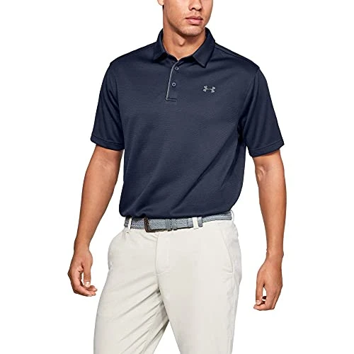 Mens UA Golf Tech Polo Shirt - Midnight Navy - L