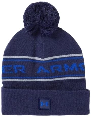 Men's UA Halftime Pom Beanie Hat, Midnight Navy / Steel / Royal, Einheitsgre