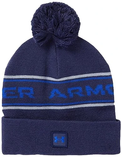 Men's UA Halftime Pom Beanie Hat, Midnight Navy / Steel / Royal, Einheitsgre