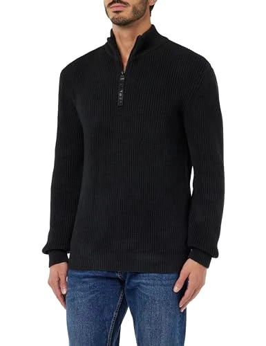 Men's UK2502 Cotton Crinckle Dyed Effekt Sweater, 020 Special Dye Colour Black, S