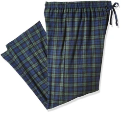 Men's Ultimate Big Flannel Pant Pajama Bottom, Green Plaid, 5XL Men's Ultimate Big Flannel Pant Pajama Bottom, Green Plaid, 5XL