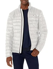 Men's Ultra Loft Packable Puffer Jacket Down Alternative Coat, Ice, M UK