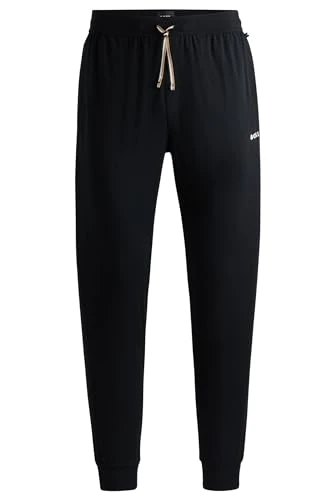 Mens Unique Pants Cuff CW Stretch-Cotton Pyjama Bottoms with Logo Print