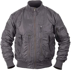 Men's Us Urban Tactical Flight Jacket, Grey, M UK Men's Us Urban Tactical Flight Jacket, Grey, M UK