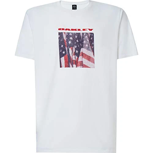 Men's USA Flag Picture SS TEE T-Shirt, White, XL