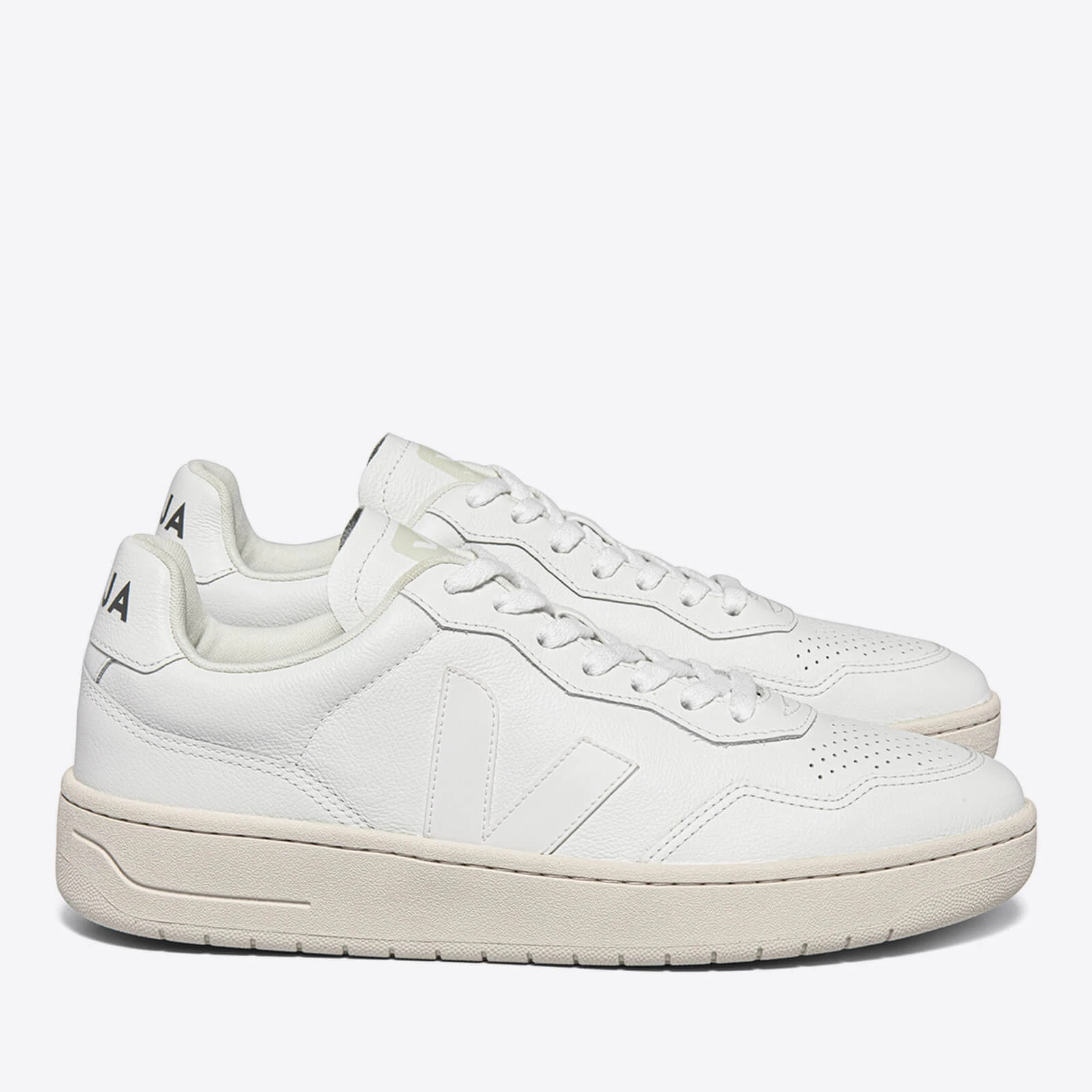 Mens V Bastille Leather Trainers - White