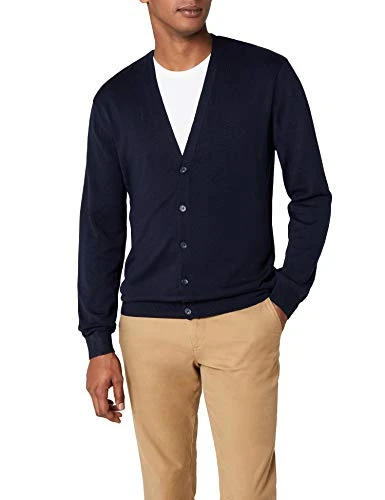 Mens V Lightweight Cardigan Navy Large