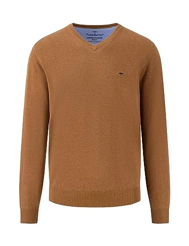 Men`s V Neck Jumper - 1314-211 801 - Walnut Brown (XXL, Walnut Brown)