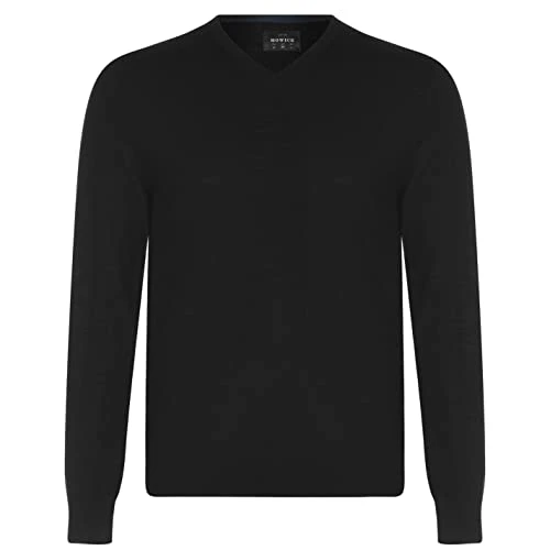 Mens V Neck Jumper Black M