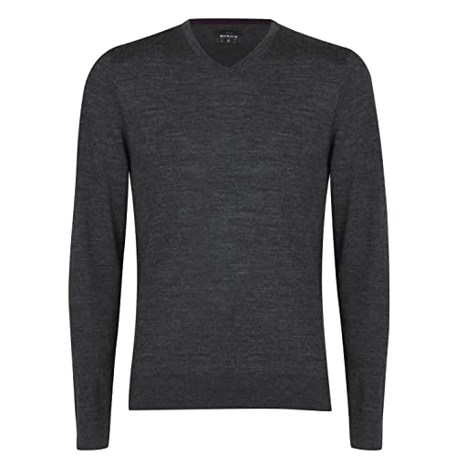 Mens V Neck Jumper Charcoal L