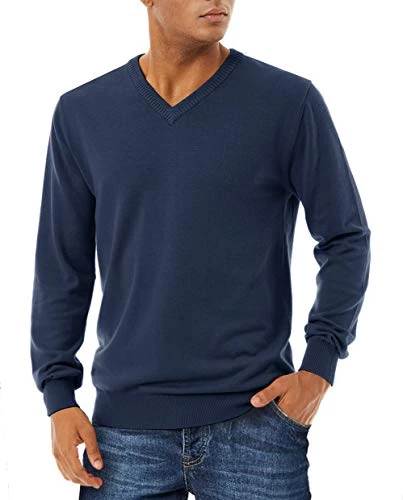 Mens V Neck Jumper Lightweight Sweatshirts Men Outdoor Workwear Cotton Sweater Mens Sweatshirts Long