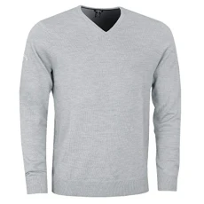 Men's V-Neck Merino Sweater Girls Jumpers, Grey (Gris Claro 050), XX-Large