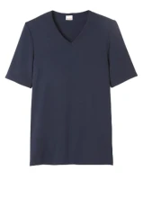 Men's V-Neck Short Sleeve T-Shirt, Dark Navy Blue, M