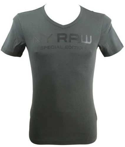 Men's V-Neck Short sleeveT-Shirt - Grey - Gris (Graphite) - Medium (Brand size: M)