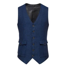 Men's V-Neck Sleeveless Slim Fit Jacket Standard-fit Dress Waistcoats for Men v Neck Easy Care Vacation Men's Blazers