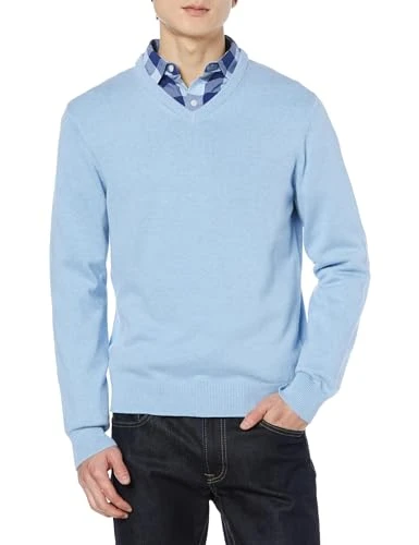 Men's V-Neck Sweater (Available in Big & Tall), Light Blue Heather, XXL