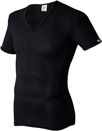 Men's V-Neck T-Shirt 29 (Black Mesh/XL)