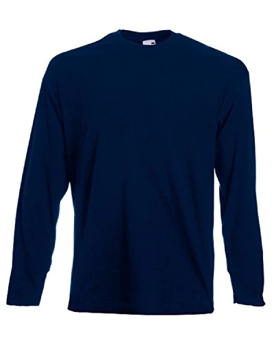 Men's Valueweight Long Sleeve T Shirt, Deep Navy, XXL UK