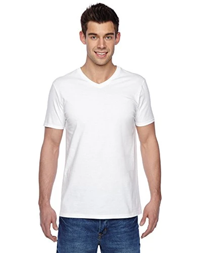 Mens Valueweight V-Neck, Short Sleeve T-Shirt (L) (White)